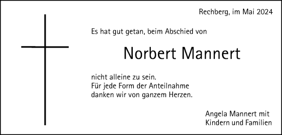 Traueranzeige von Norbert Mannert von Gmünder Tagespost