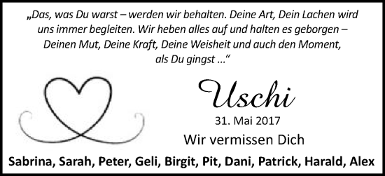 Traueranzeige von Uschi Dambacher von Schwäbische Post