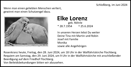 Traueranzeige von Elke Lorenz von Schwäbische Post