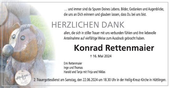 Traueranzeige von Konrad Rettenmaier von Schwäbische Post