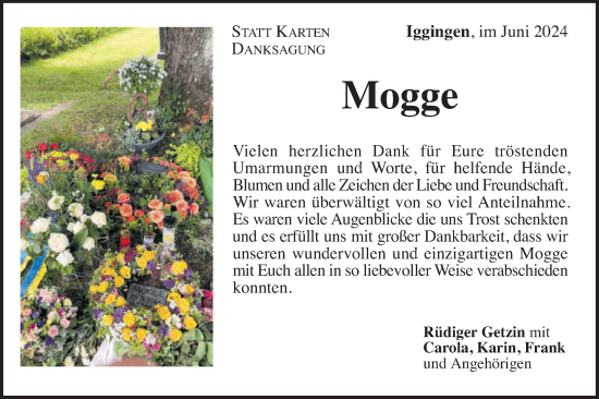 Traueranzeige von Mogge  von Gmünder Tagespost