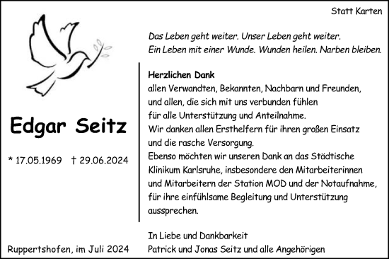 Traueranzeige von Edgar Seitz von Gmünder Tagespost