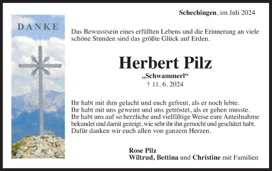 Traueranzeige von Herbert Pilz von Gmünder Tagespost