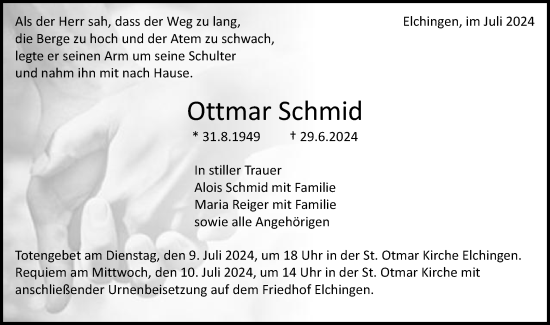 Traueranzeige von Ottmar Schmid von Schwäbische Post