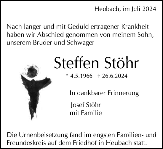 Traueranzeige von Steffen Stöhr von Gmünder Tagespost