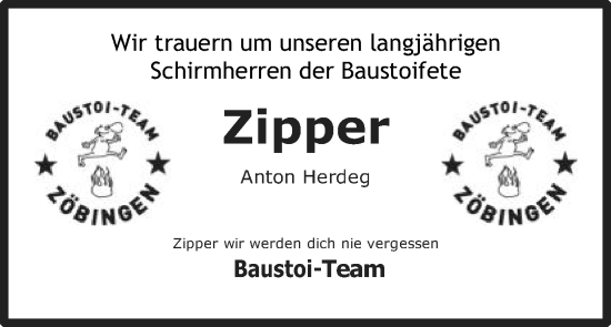 Traueranzeige von Anton Herdeg von Schwäbische Post