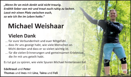 Traueranzeige von Michael Weishaar von Schwäbische Post