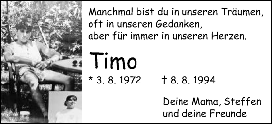 Traueranzeige von Timo Stahl von Schwäbische Post