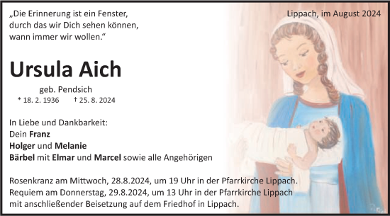 Traueranzeige von Ursula Aich von Schwäbische Post
