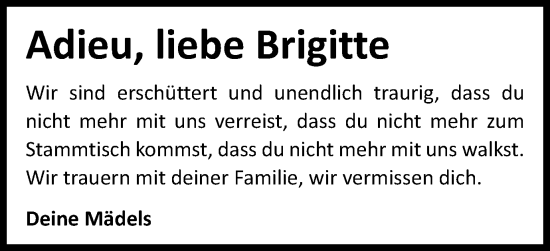 Traueranzeige von Brigitte  von Schwäbische Post