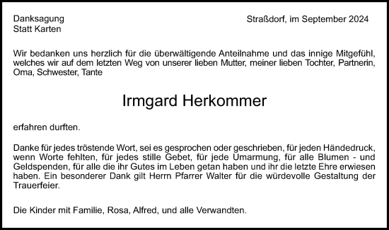 Traueranzeige von Irmgard Herkommer von Gmünder Tagespost