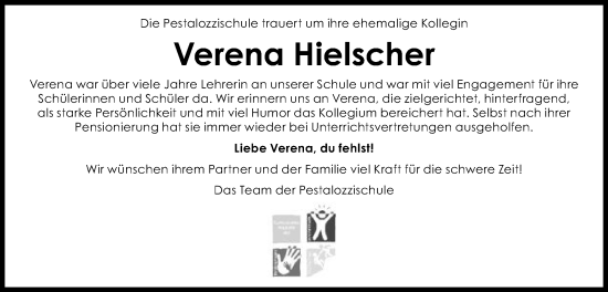 Traueranzeige von Verena Hielscher von Gmünder Tagespost