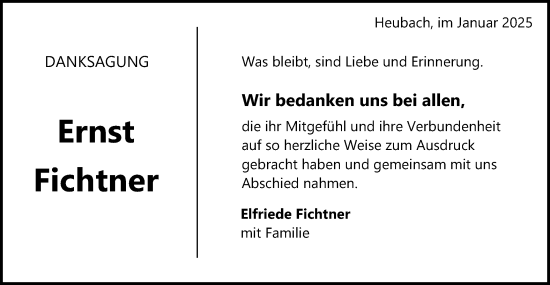 Traueranzeige von Ernst Fichtner von Schwäbische Post