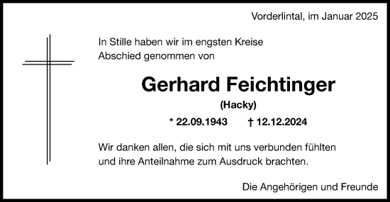 Traueranzeige von Gerhard Feichtinger von Gmünder Tagespost