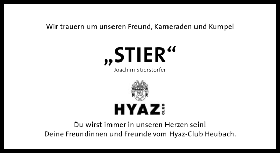 Traueranzeige von Joachim Stierstorfer von Gmünder Tagespost