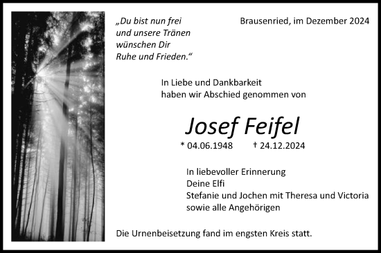 Traueranzeige von Josef Feifel von Schwäbische Post