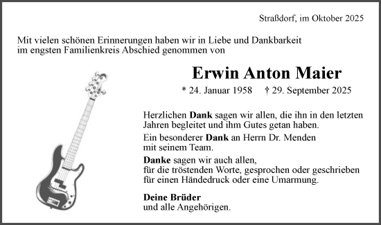 Traueranzeige von Erwin Anton Maier von Gmünder Tagespost