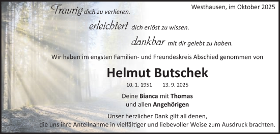 Traueranzeige von Helmut Butschek von Schwäbische Post
