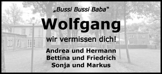 Traueranzeige von Wolfgang Wagner von Schwäbische Post