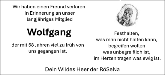 Traueranzeige von Wolfgang Wagner von Schwäbische Post