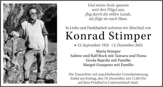 Traueranzeige von Konrad Stimper von Schwäbische Post