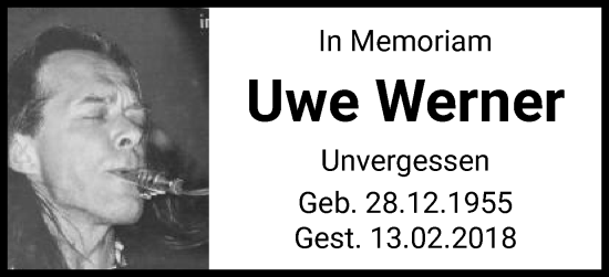 Traueranzeige von Uwe Werner von Gmünder Tagespost