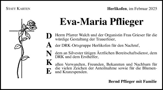 Traueranzeige von Eva-Maria Pflieger von Gmünder Tagespost