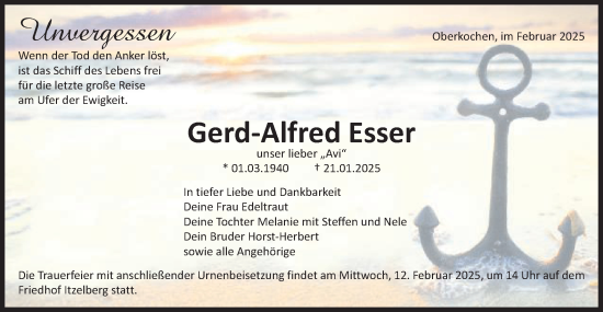 Traueranzeige von Gerd-Alfred Esser von Schwäbische Post