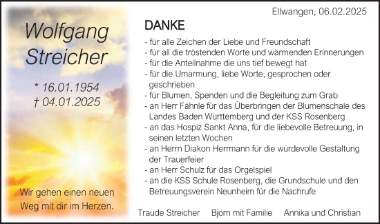 Traueranzeige von Wolfgang Streicher von Schwäbische Post