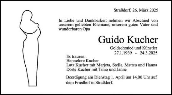 Traueranzeige von Guido Kucher von Gmünder Tagespost