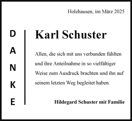 Traueranzeige von Karl Schuster von Gmünder Tagespost