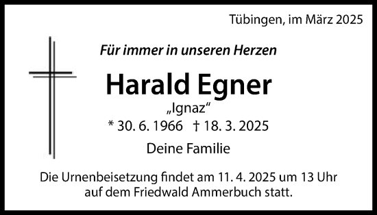 Traueranzeige von Harald Egner von Gmünder Tagespost
