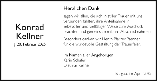 Traueranzeige von Konrad Kellner von Gmünder Tagespost