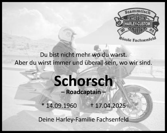 Traueranzeige von Schorsch Siegmann von Schwäbische Post
