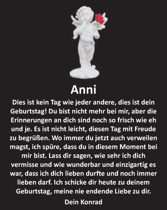 Traueranzeige von Anni  von Schwäbische Post