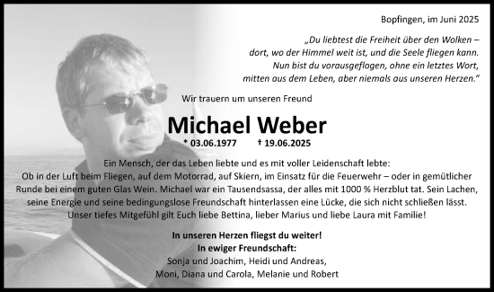 Traueranzeige von Michael Weber von Schwäbische Post