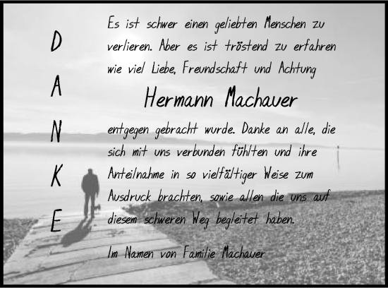 Traueranzeige von Hermann Machauer von Schwäbische Post