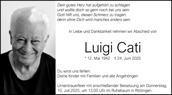 Traueranzeige von Luigi Cati von Schwäbische Post
