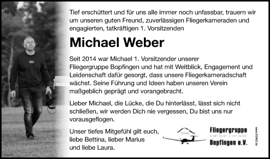 Traueranzeige von Michael Weber von Schwäbische Post