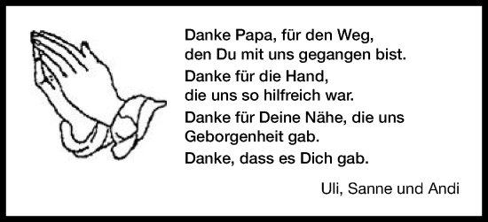 Traueranzeige von Papa  von Gmünder Tagespost