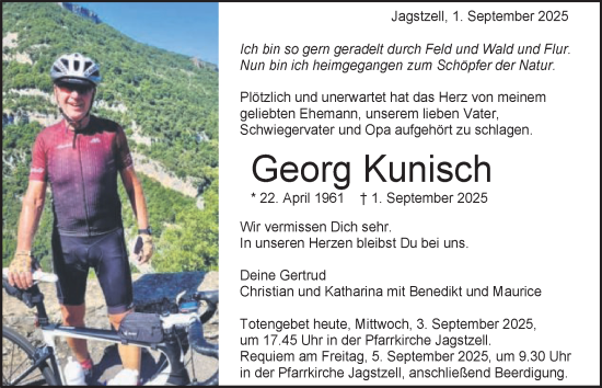 Traueranzeige von Georg Kunisch von Schwäbische Post
