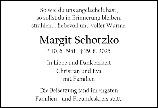 Traueranzeige von Margit Schotzko von Gmünder Tagespost