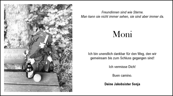 Traueranzeige von Moni Reck von Schwäbische Post