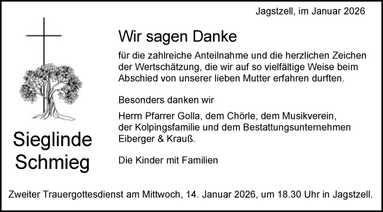 Traueranzeige von Sieglinde Schmieg von Schwäbische Post