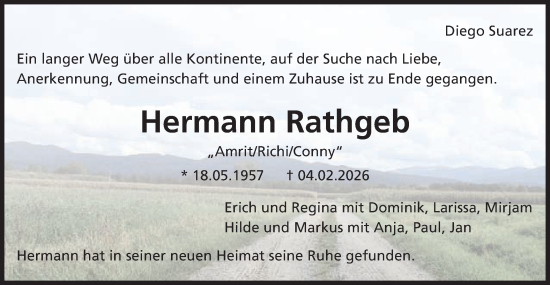 Traueranzeige von Hermann Rathgeb von Gmünder Tagespost