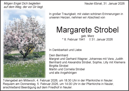 Traueranzeige von Margarete Strobel von Schwäbische Post